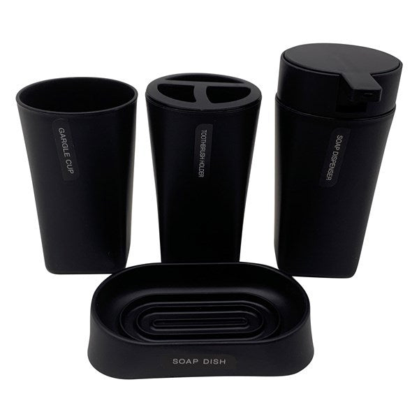 Dispensador de plástico 4 accesorios jabonera porta cepillos