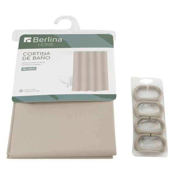 Cortina de baño con aros