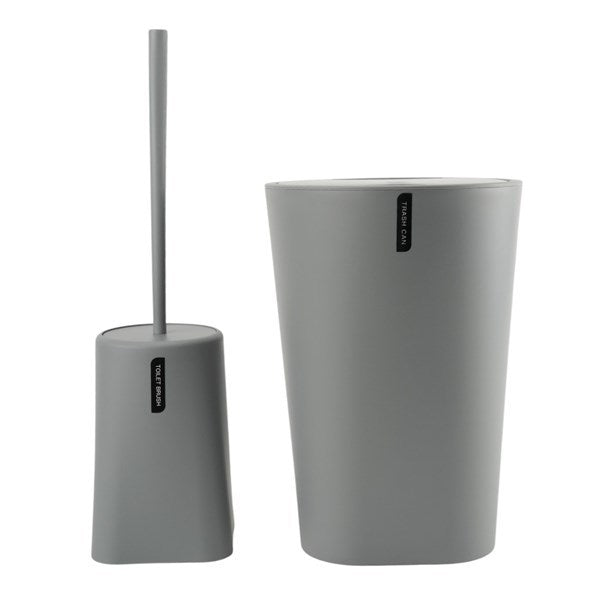 Papelera y cepillo para WC de plastico