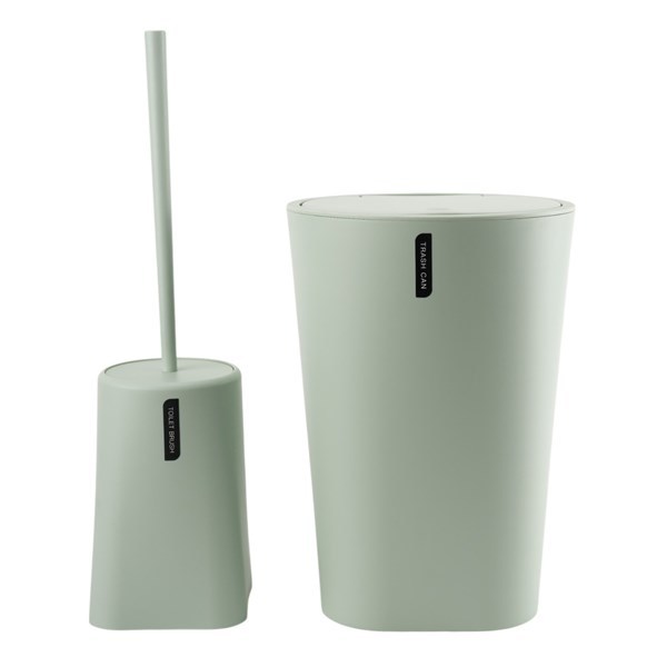 Papelera y cepillo para WC de plastico
