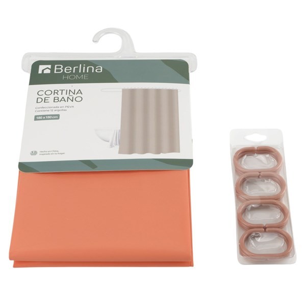Cortina de baño con aros