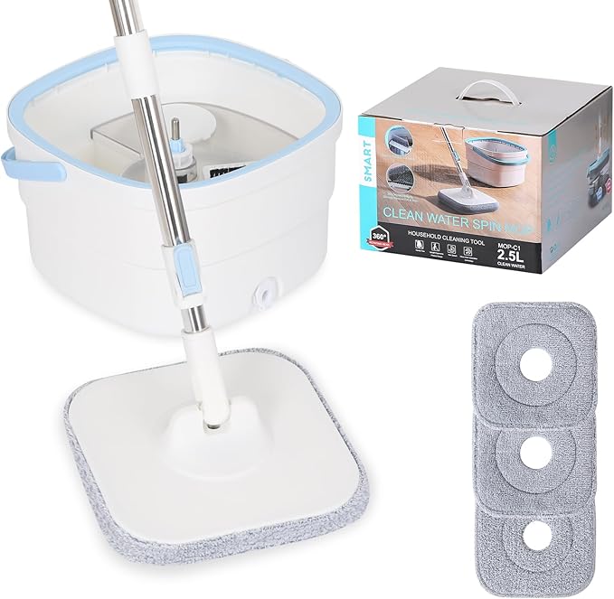 Set de limpieza mopa y balde con centrifugador y separado de aguas residuales
