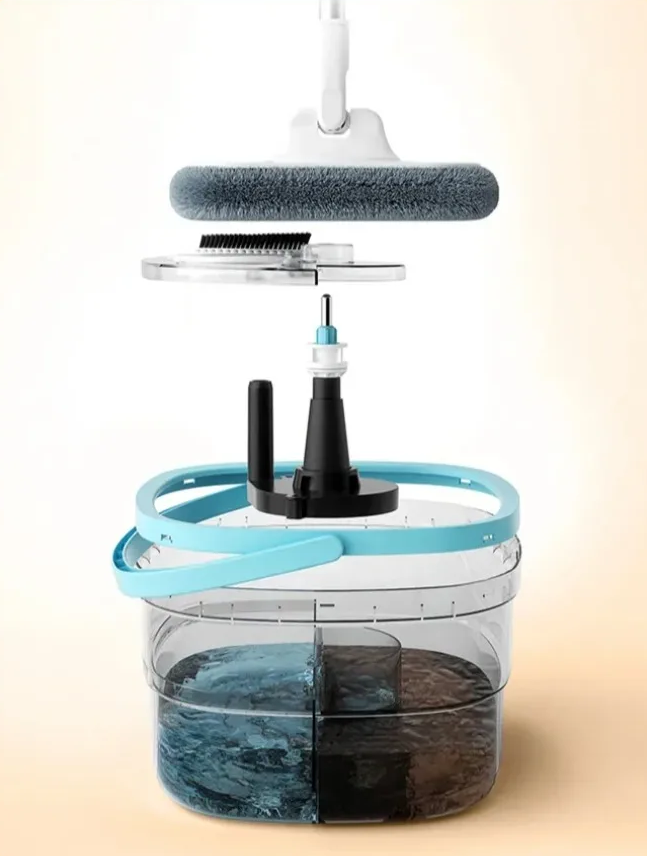 Set de limpieza mopa y balde con centrifugador y separado de aguas residuales
