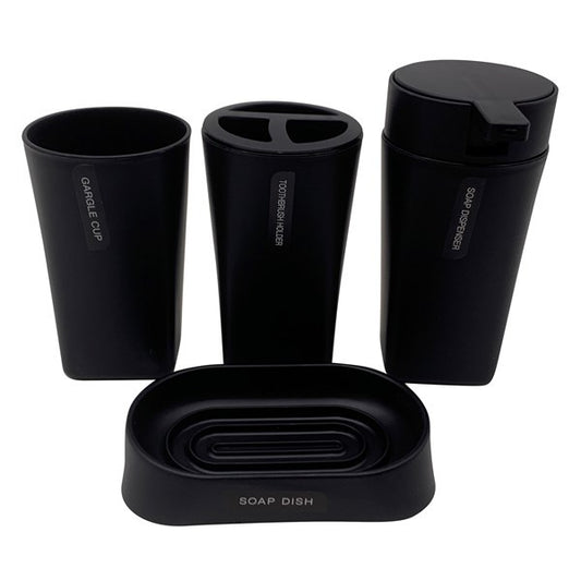 Dispensador de plástico 4 accesorios jabonera porta cepillos