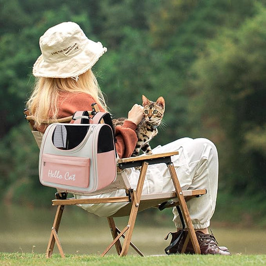 Transportador de mascotas en forma de mochila con visor