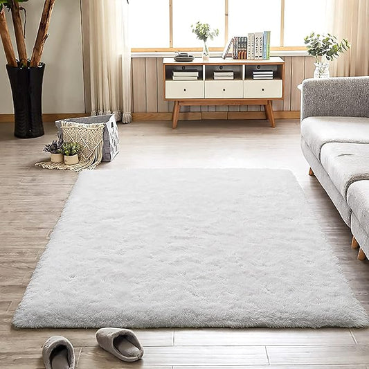 Alfombra shaggy blanca 1.50 x 1 metros