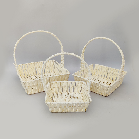 Set de 3 canastos blancos