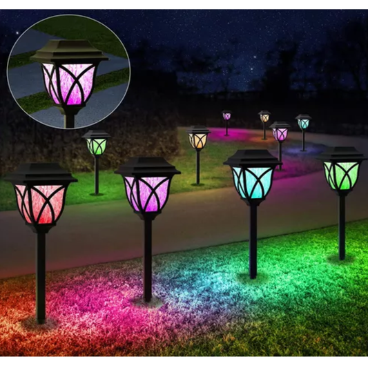 Farol solar con luces cambiantes