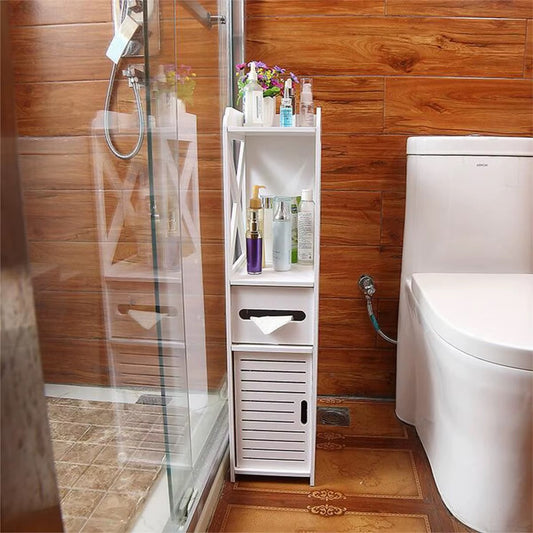 Mueble organizador de baño con dispensador